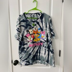 Disney Mickey and Friends Tie-Dye Kids Shirt - Blue and Pink